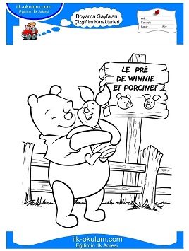Çocuklar İçin Piglet Boyama Sayfaları 